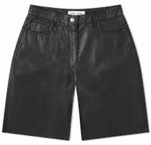 Load image into Gallery viewer, samsoe &amp; samsoe Black Leather shorts, Size Small
