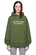 Load image into Gallery viewer, Anine Bing Khaki green Oversized hooded sweatshirt, Size medium
