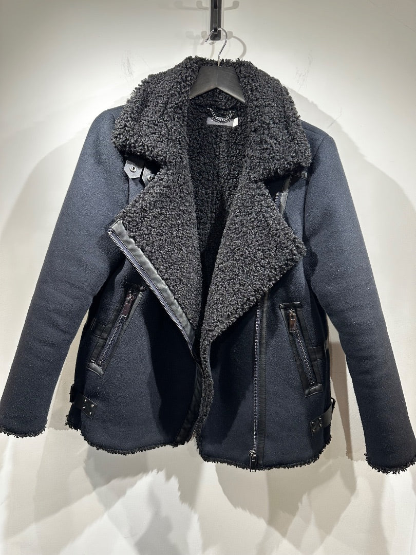 mint velvet black biker jacket, Size 12