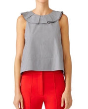 Load image into Gallery viewer, Tibi Navy Striped top with ribbon detailing, Size US6/UK10
