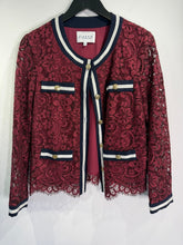Load image into Gallery viewer, Claudie Pierlot Burgundy Lace top, Size 38
