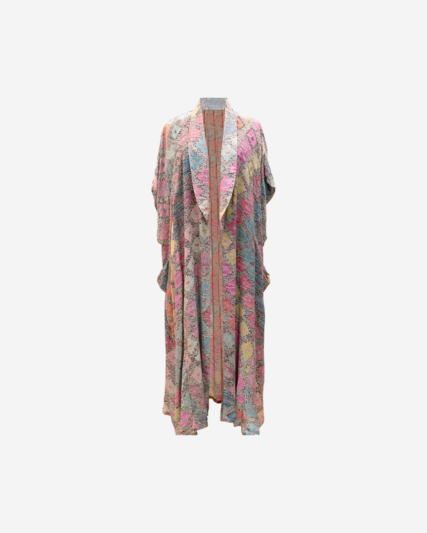 Mes Demoiselles multicoloured otranto long silky kimono, Size 42