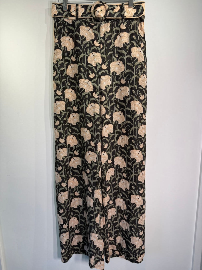Zimmermann Black Floral trousers, Size 2