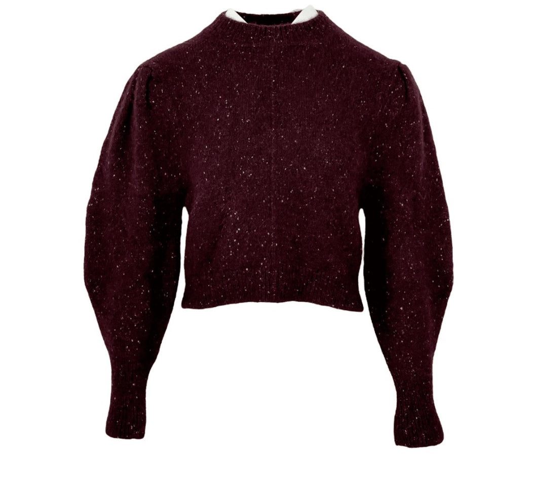 Isabel Marant Burgundy Marled cropped jumper, Size 40
