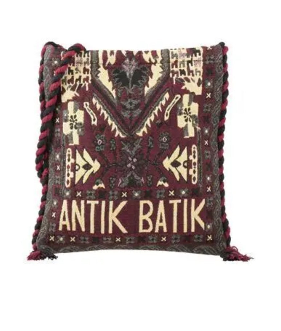 antik batik Burgundy Woven handbag, Size One size