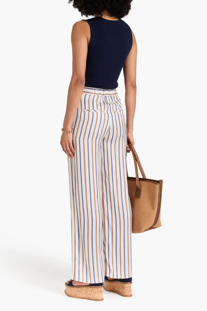 veronica beard sand & blue grigore stripe pant, Size UK 14