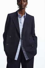 Load image into Gallery viewer, COS Navy Double breasted jacket, Size 34
