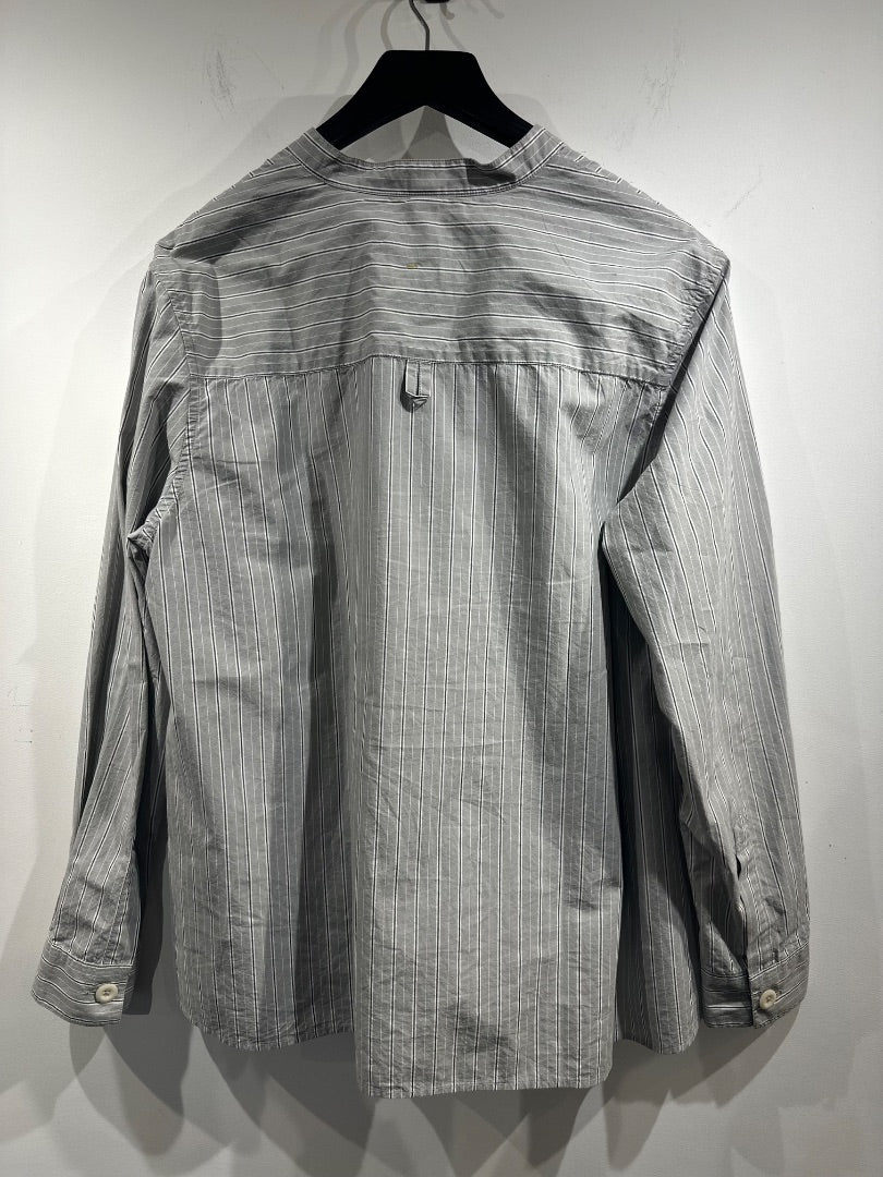 Margaret Howell grey stripe half placket shirt, Size small