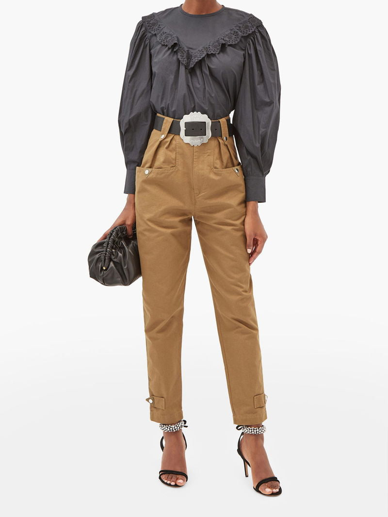 Isabel marant etoile charcoal ounissa frill shirt, Size 36