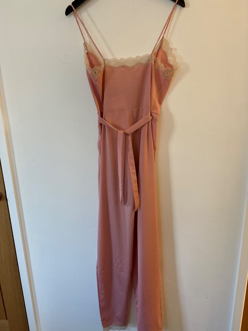 ossie clark for charnos pink vintage jumpsuit, Size 6