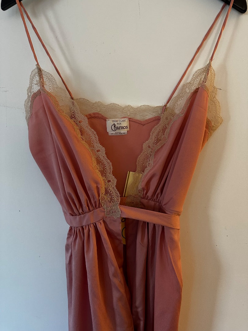 ossie clark for charnos pink vintage jumpsuit, Size 6
