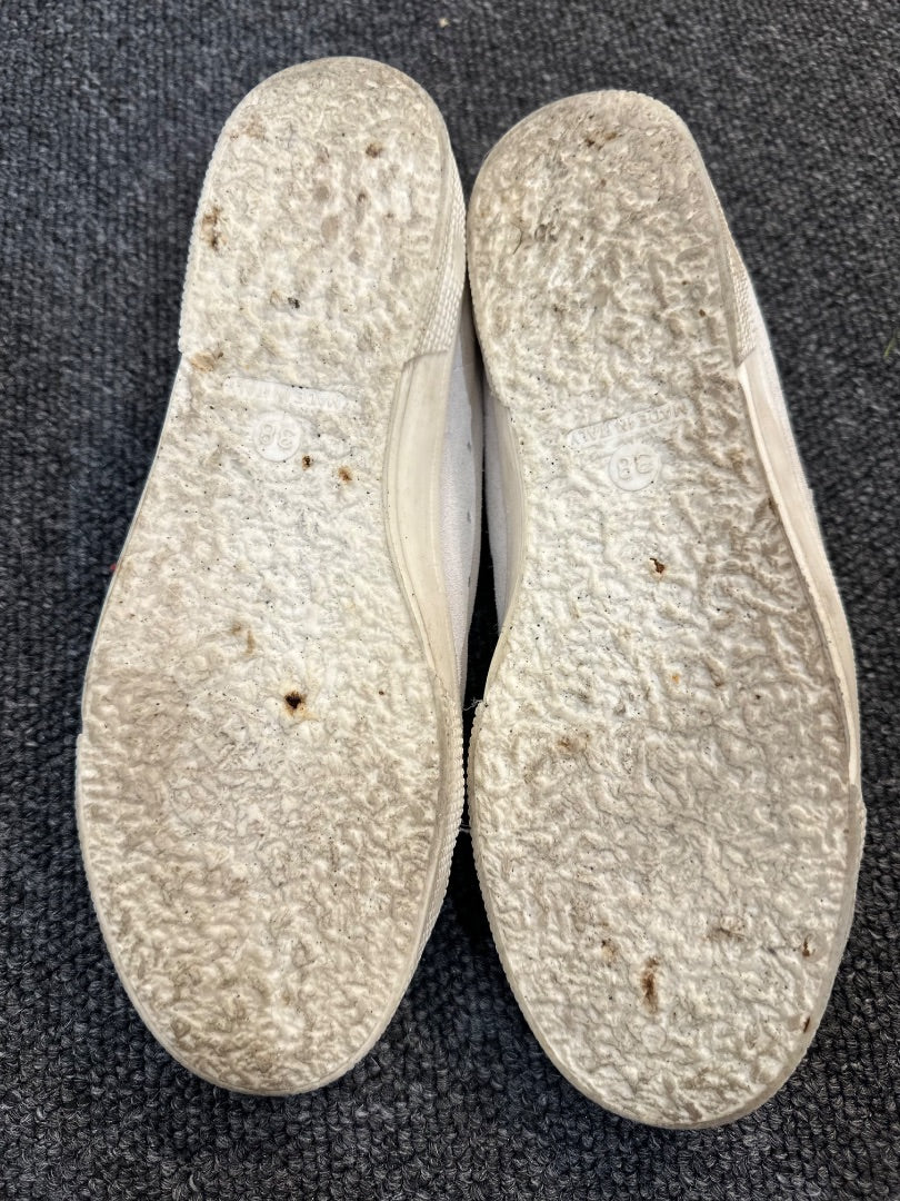 golden goose grey & red may sneakers with red laces, Size 38