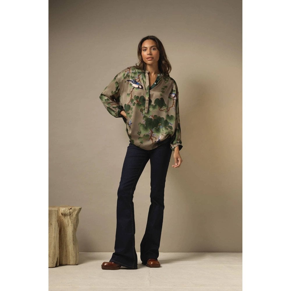 one hundred stars khaki darcy shirt, Size S/M