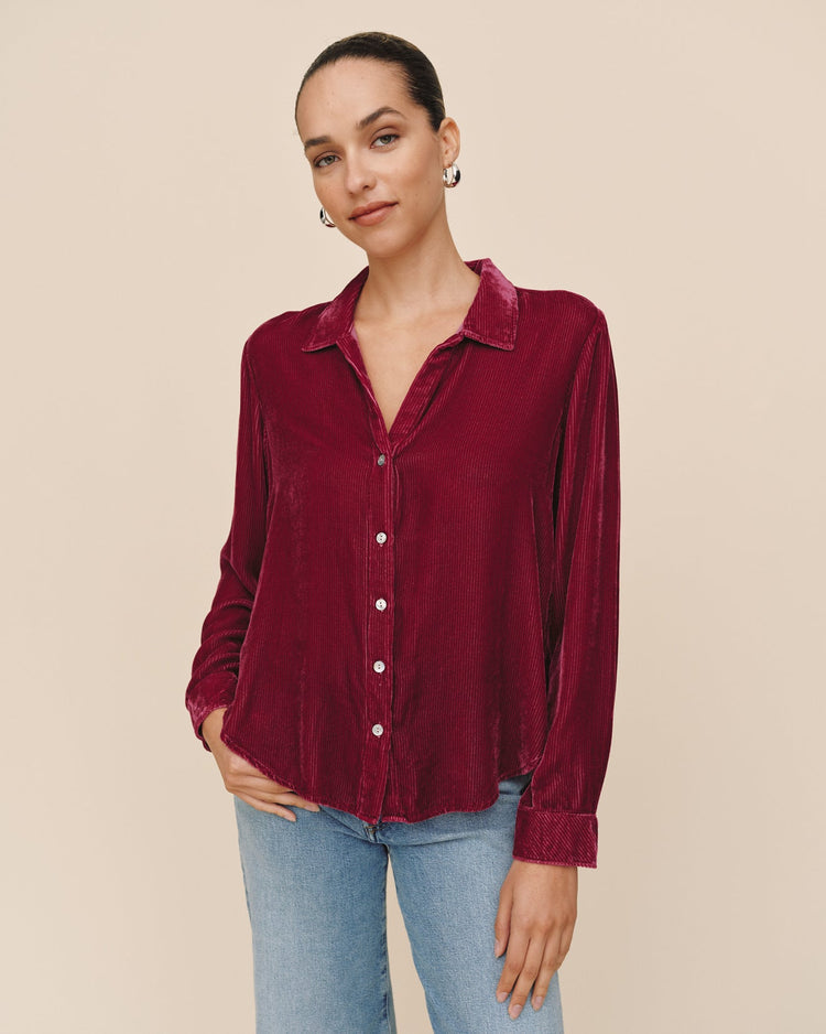 Bella dahl mulberry rib shirt, Size small