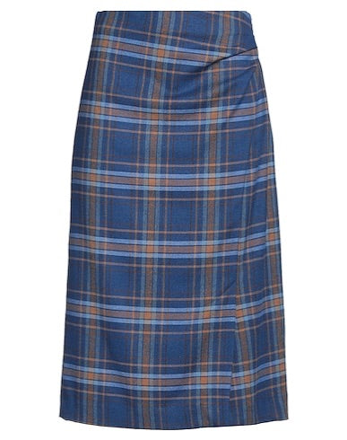 niu blue tartan midi skirt, Size medium