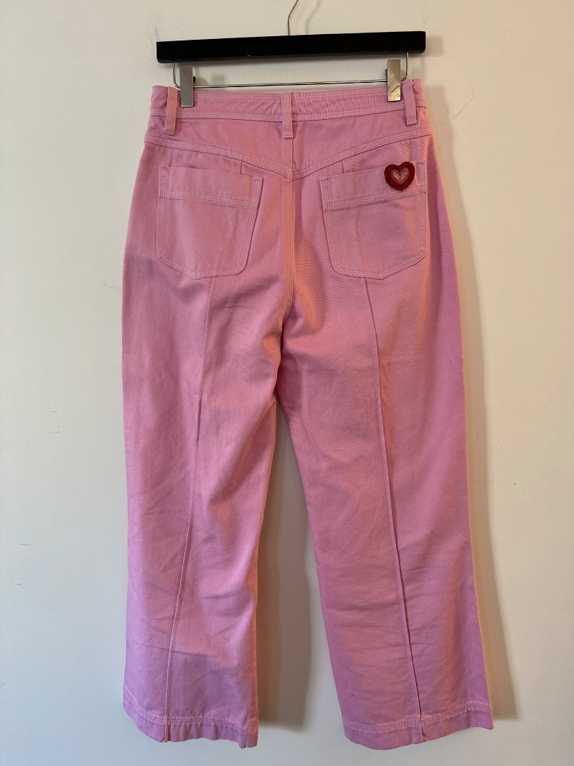 Manoush pink wide leg jeans, Size 38