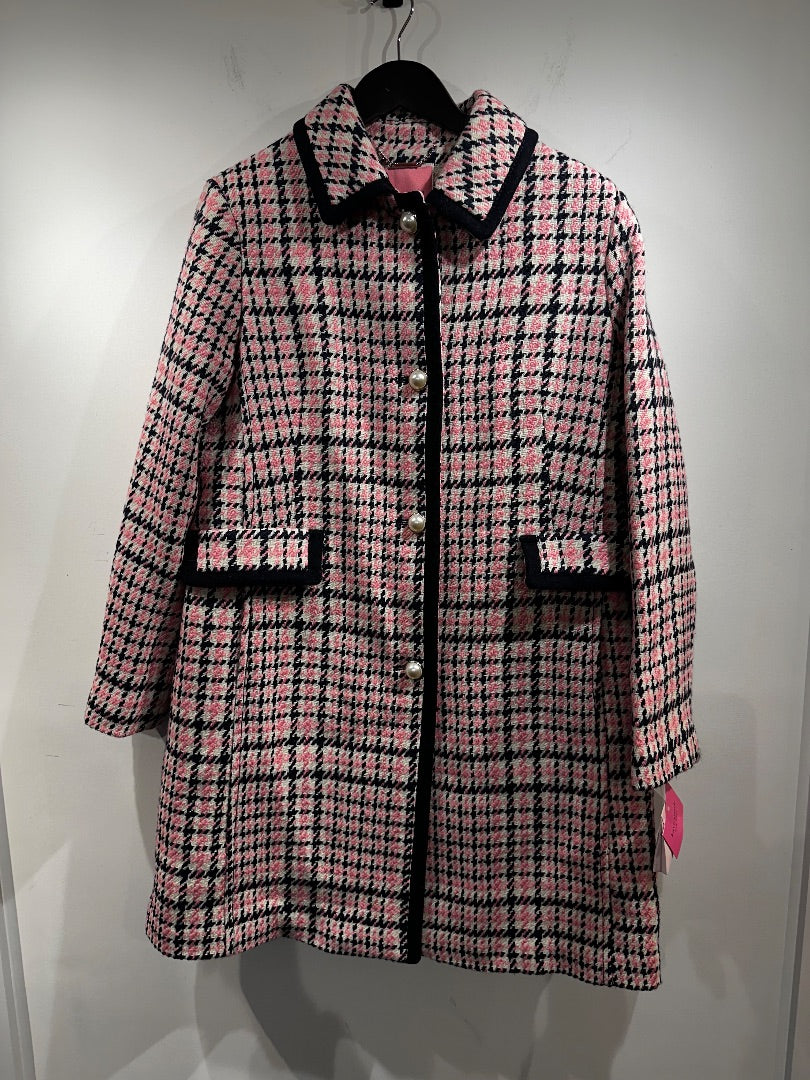 kate spade pink new york plaid coat, Size medium