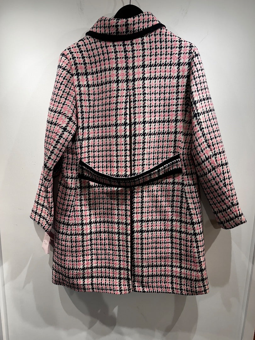 kate spade pink new york plaid coat, Size medium