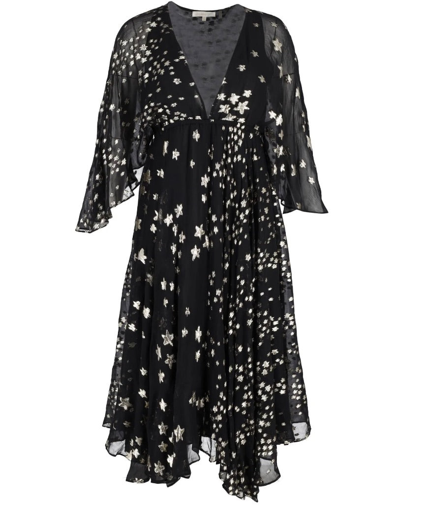 love shack fancy black solana midi dress, Size small