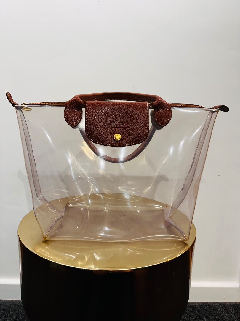 longchamp clear la pilage tote, Size