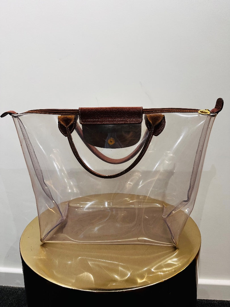 longchamp clear la pilage tote, Size