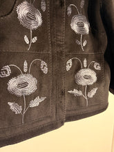Load image into Gallery viewer, antik batik Black Appliqued lamby jacket, Size M
