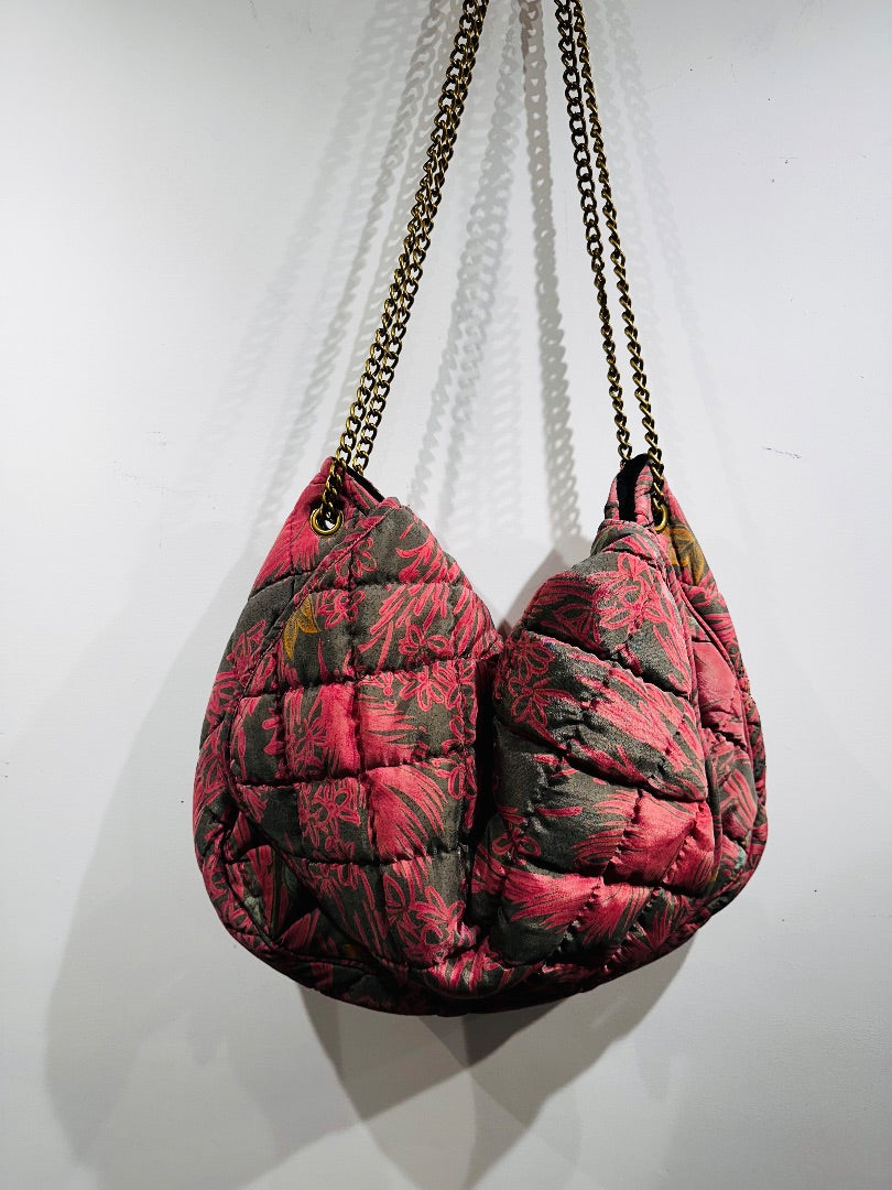 sissel edelbo pink/khaki quilted shoulder bag, Size