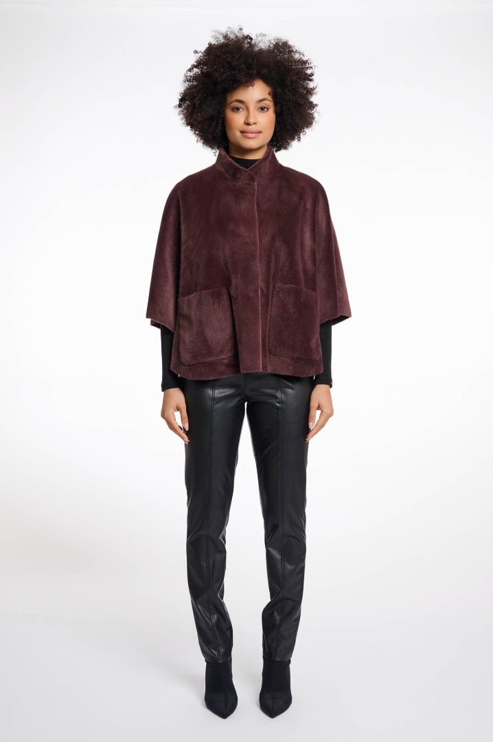 Rino & Pelle chocolate faux fur cape, Size 12