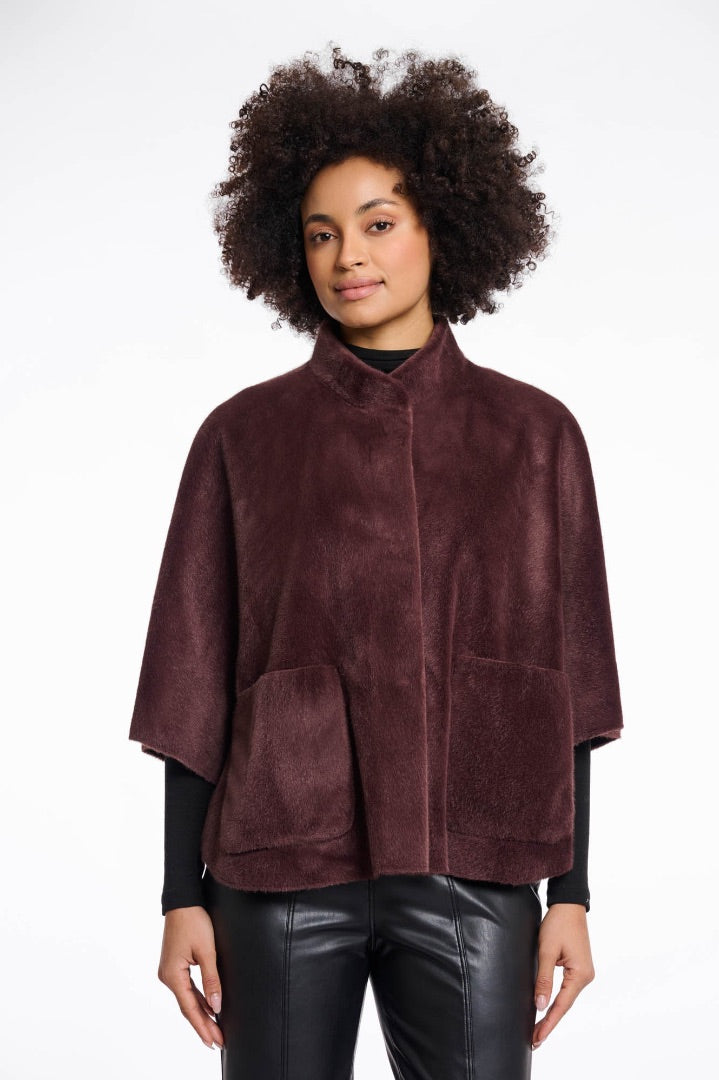 Rino & Pelle chocolate faux fur cape, Size 12