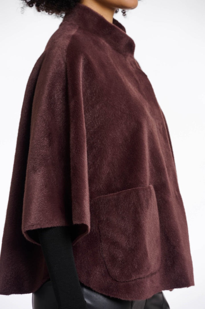 Rino & Pelle chocolate faux fur cape, Size 12