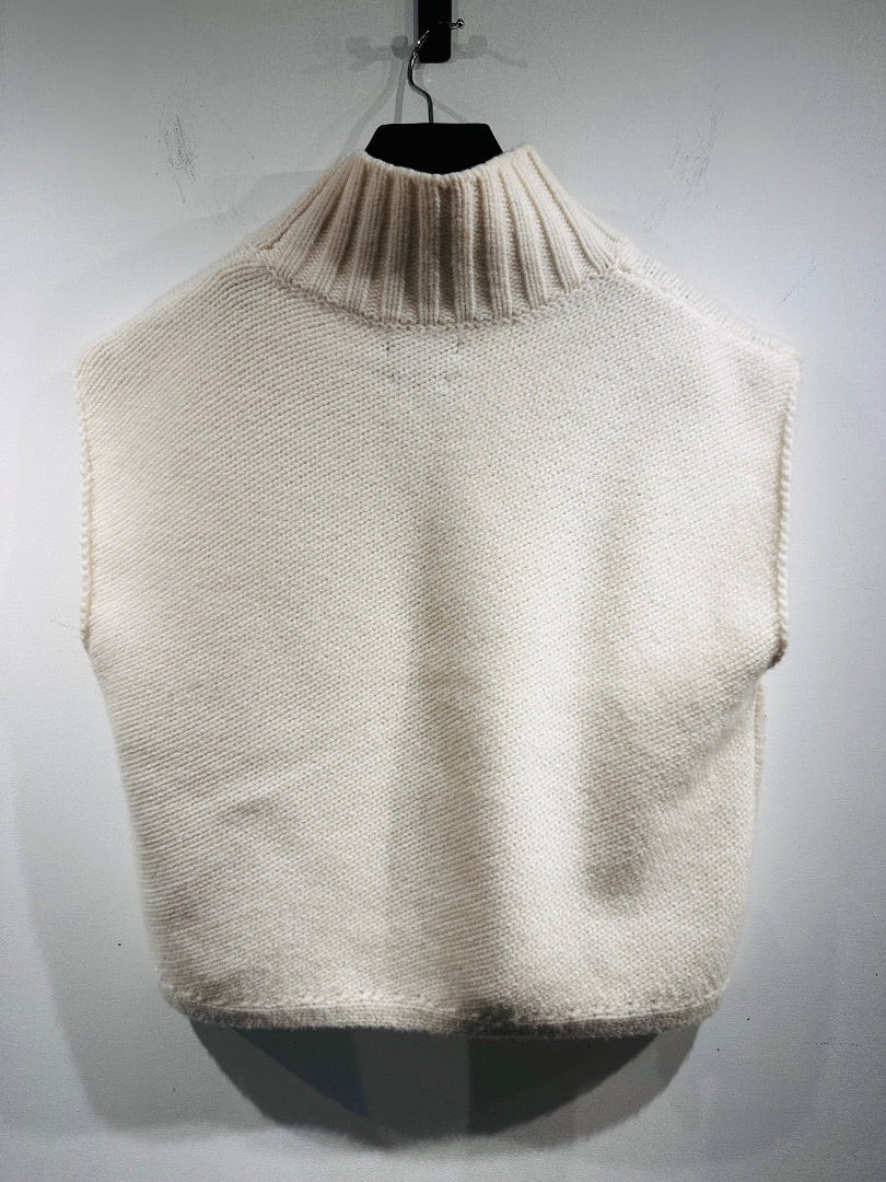 massimo dutti cream sleeveless knit top, Size small