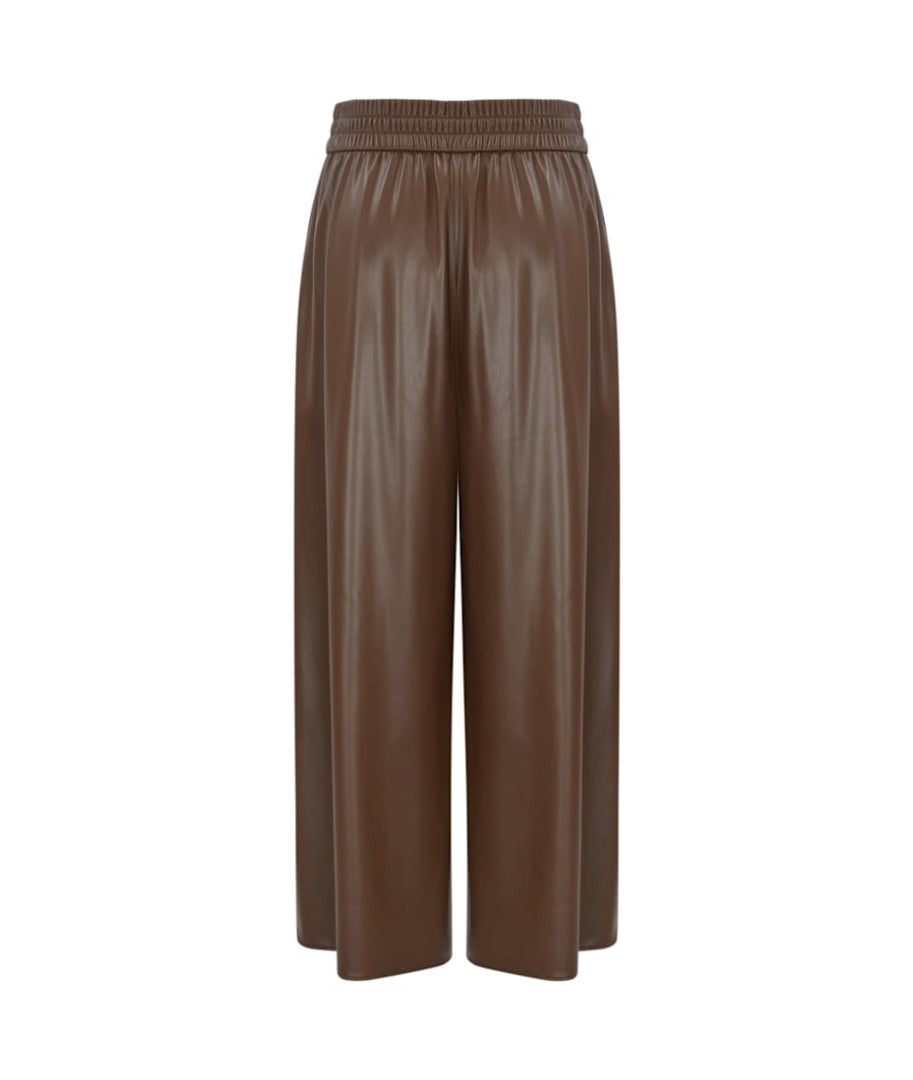 weekend maxmara chocolate gennaro faux leather pants, Size 12