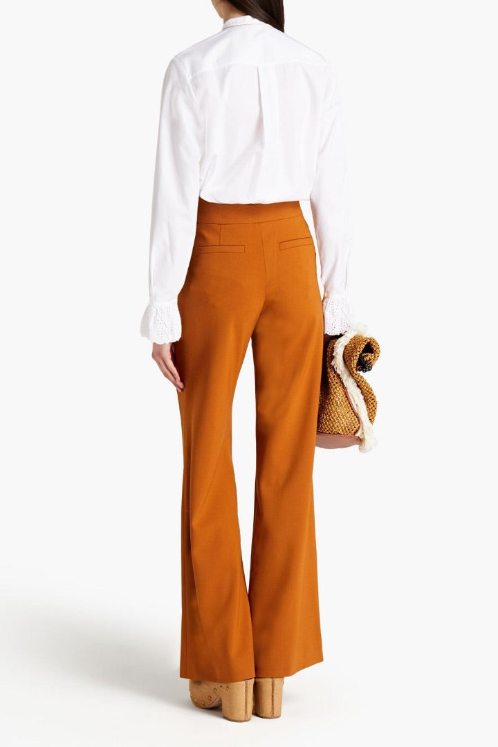 chloe rust wide leg sailor pants, Size 38