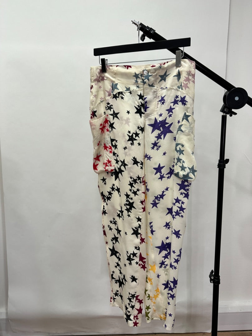 Zakee Shariff Multicoloured Silk star trousers, Size M