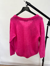 Load image into Gallery viewer, Selected Femme Berry Pink Lulu V-Neck Jumper, Size Large
