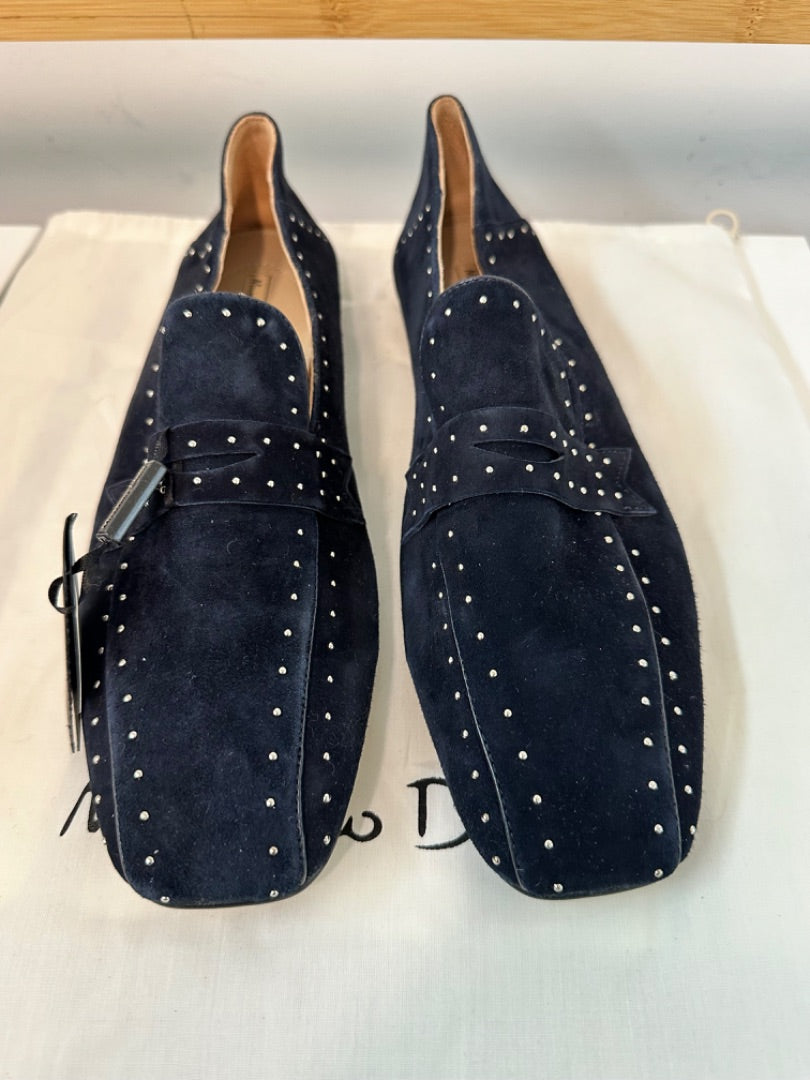 Massimo Dutti Navy Suede Loafers, Size 41