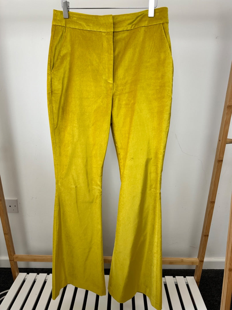 Karen Millen Mustard Kick flares trousers, Size 12