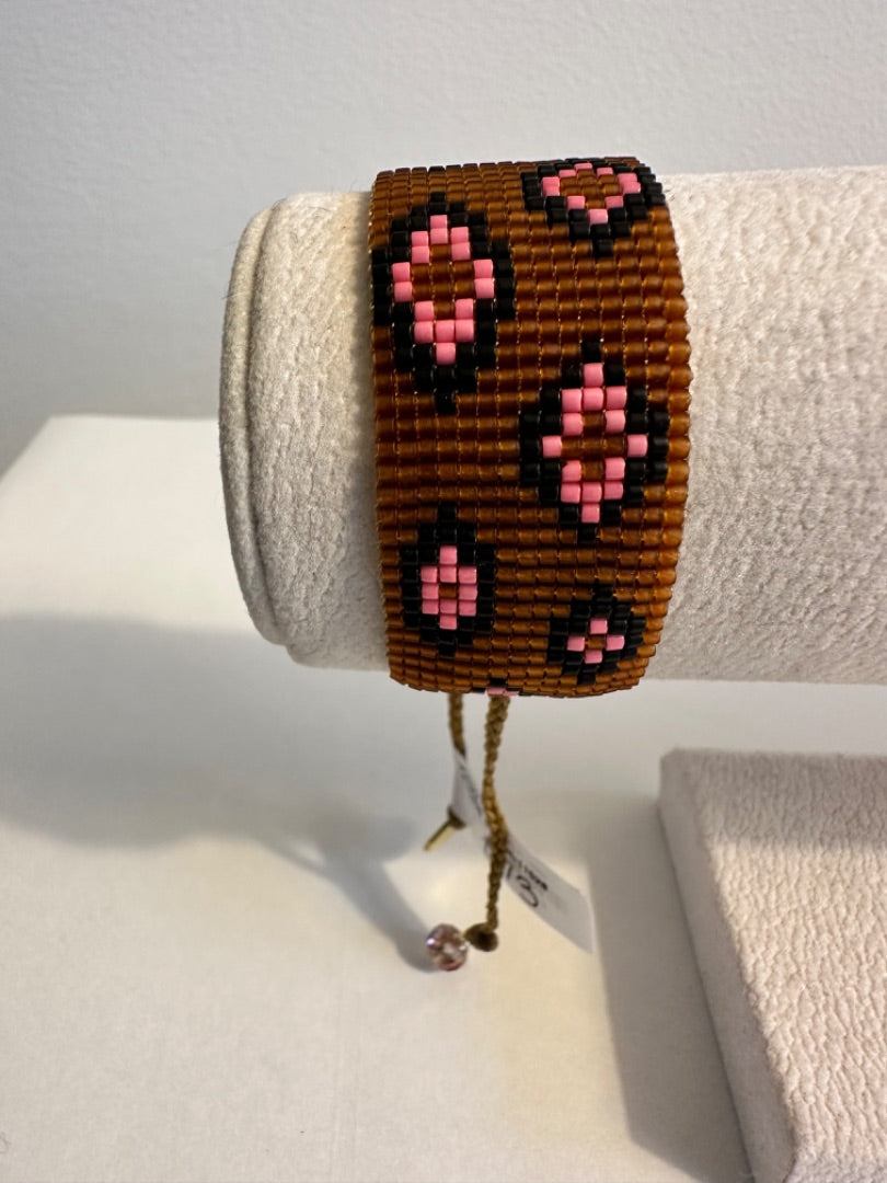 Mishky Tan & Pink Almond Bracelet, Size One Size