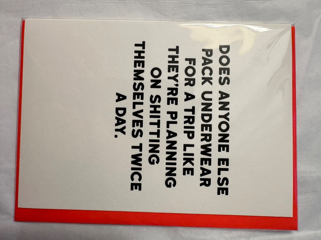 Redback Cards White Underwear card, Size