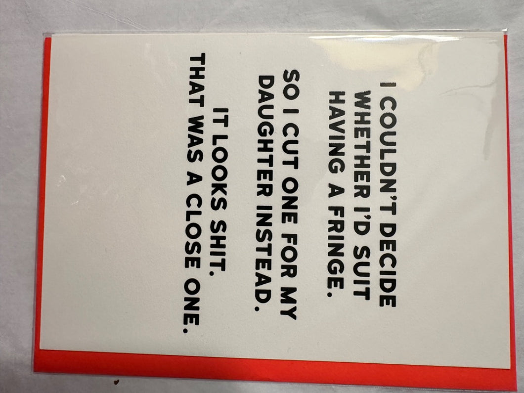 Redback Cards White Fringe card, Size