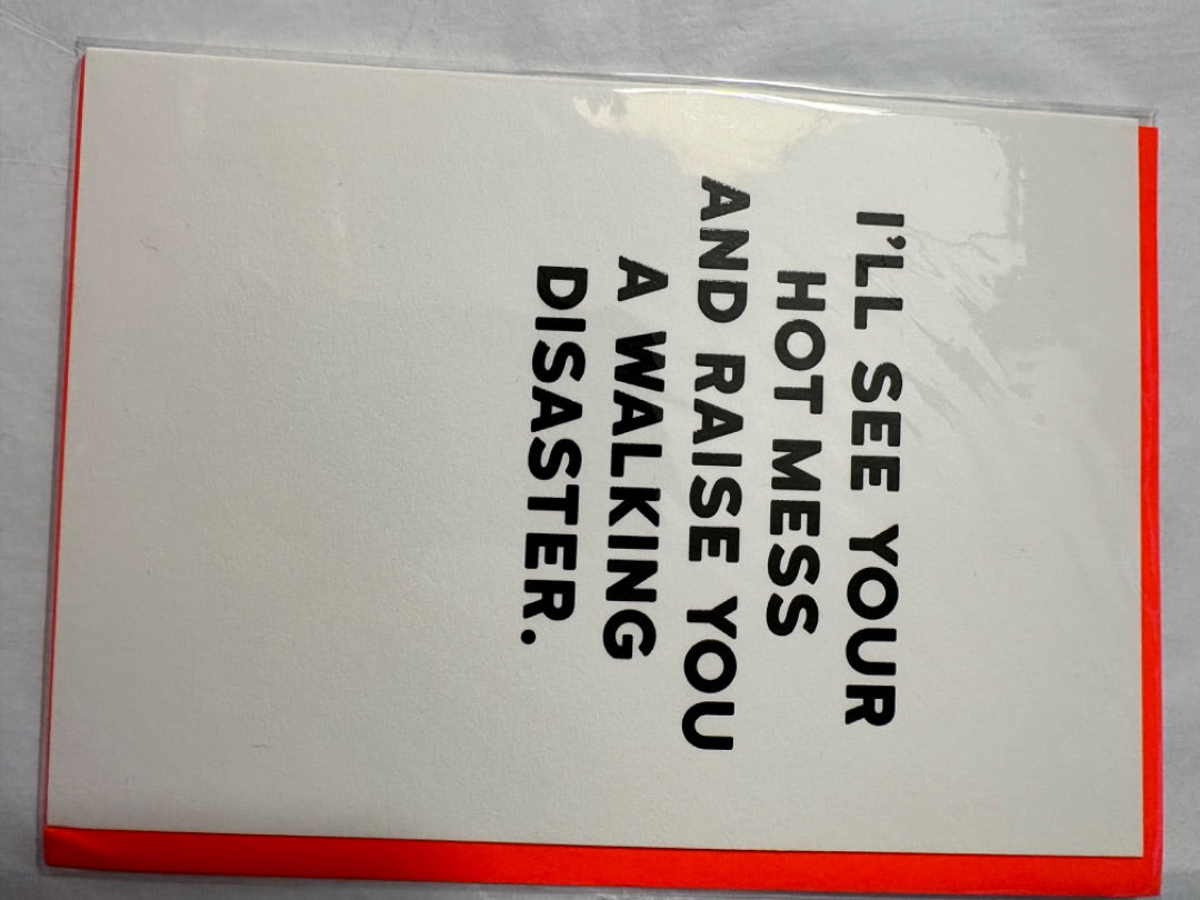 Redback Cards White Hot mess card, Size