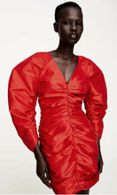 Load image into Gallery viewer, Zara Red Ruched dress, Size S
