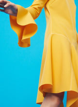 Load image into Gallery viewer, Paper London Yellow Satin high neck dress, Size 10
