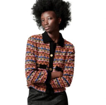 Load image into Gallery viewer, Zara Multicoloured Nubby tweed jacket, Size M
