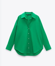 Load image into Gallery viewer, Zara Green Relaxed shirt, Size S
