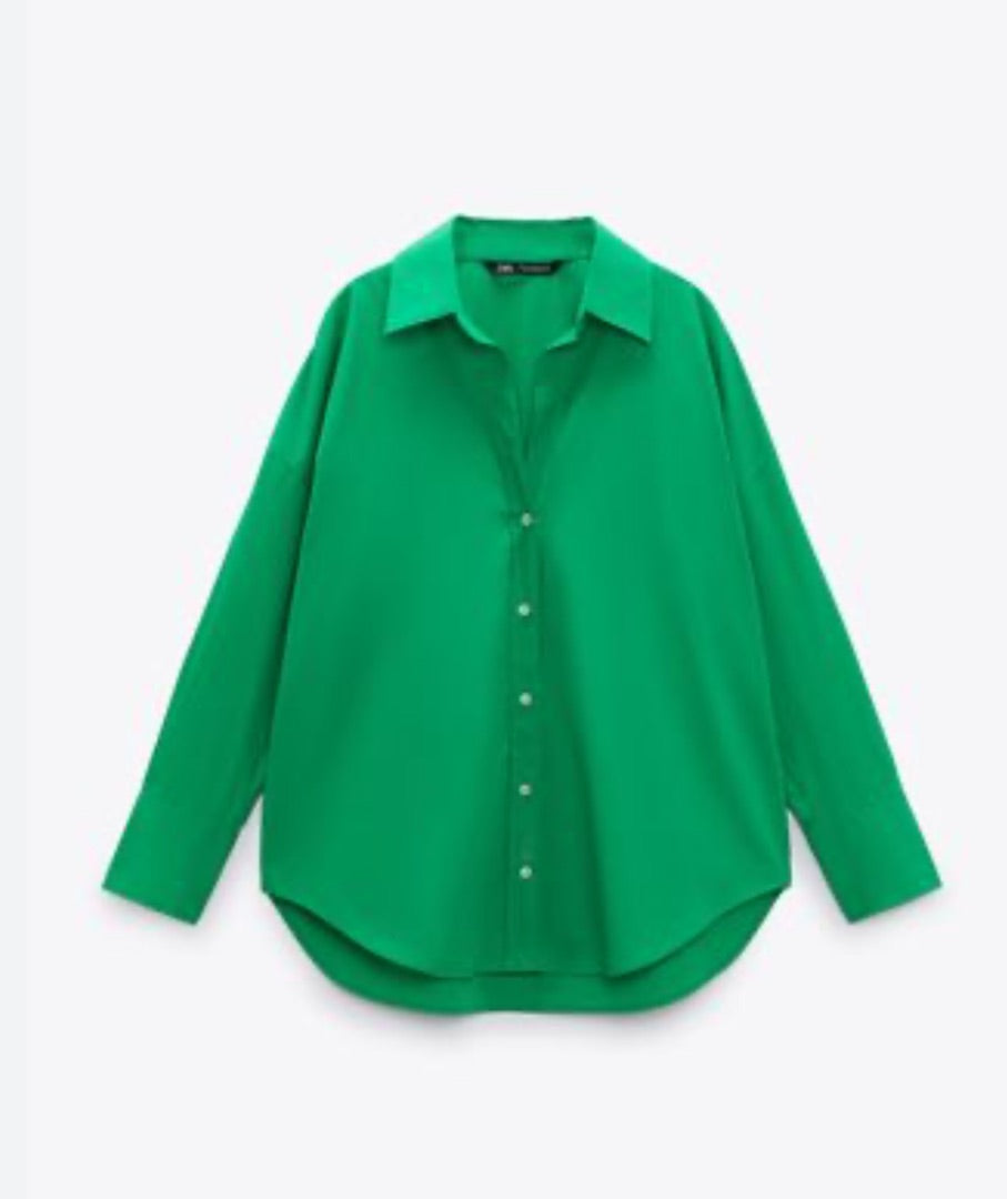 Zara Green Relaxed shirt, Size S