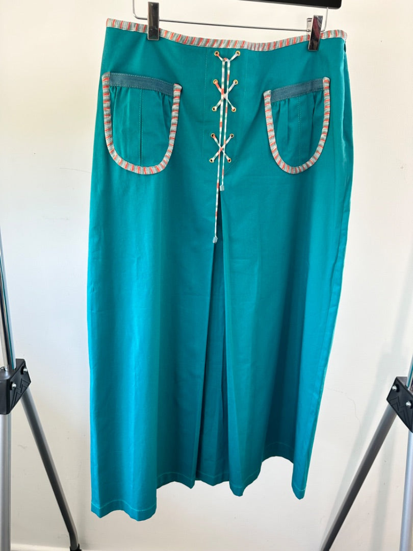Missoni Turquoise Vintage canvas skirt, Size Medium