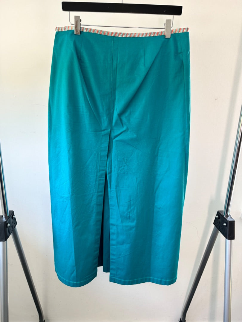 Missoni Turquoise Vintage canvas skirt, Size Medium