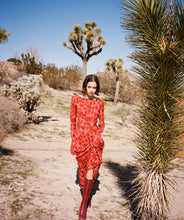 Load image into Gallery viewer, Realisation Par red Floral flared sleeve dress, Size L
