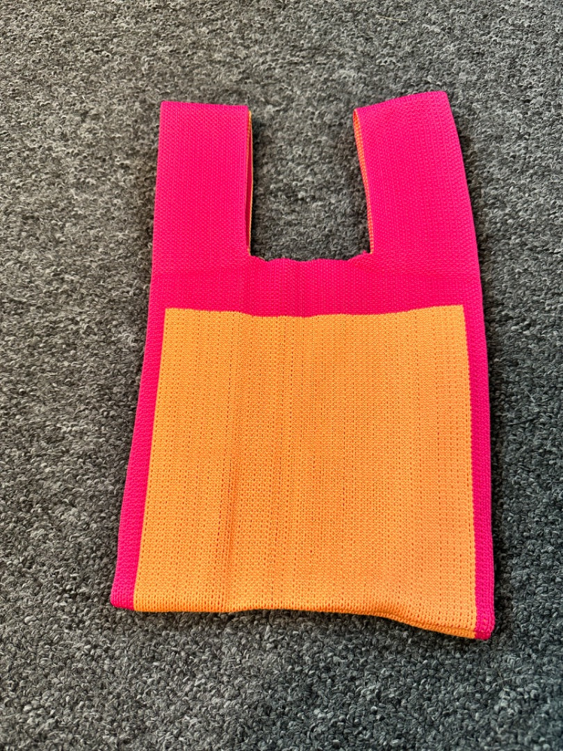 No label Pink & orange Block neon knit bag, Size